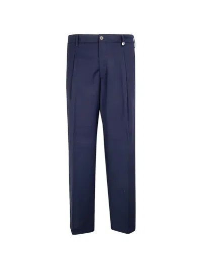 Myths Pressed-crease Wool Trousers In Blue