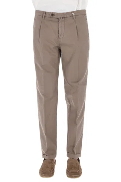 Myths Relaxed Fit Cotton-linen Trousers With Tapered Leg In Brown