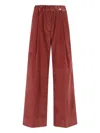 Myths Elasticized Corduroy Trousers With Straight Leg Design In Red