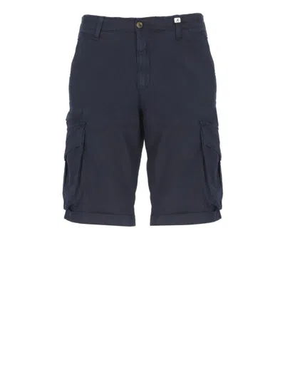 Myths Blue Cotton And Linen Bermuda