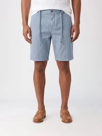 Myths Linen Drawstring Shorts In Blue