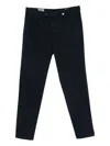 Myths Straight-leg Tailored Trousers In Deep Blue Cotton Blend In Black