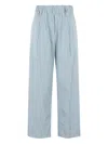 Myths Lightweight Striped Pants With Elasticized Waistband In Blue