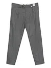 Myths Tailored Gray Trousers With Front Pleats In Gray