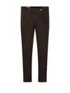 Myths Tailored Long Pants With Smooth Finish And Rolled Cuffs In Brown
