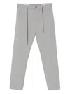 Myths Grey Pants With Elastic Drawstring Waist In Linen Blend Man In Grau