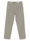 Myths Tapered Trousers In Sophisticated Tortora Hue In Grey
