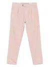 Myths Soft Cotton-linen Trousers With Tapered Fit In Pink