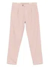 Myths Soft Cotton-linen Trousers With Tapered Fit In Pink