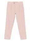 Myths Soft Cotton-linen Trousers With Tapered Fit In Pink