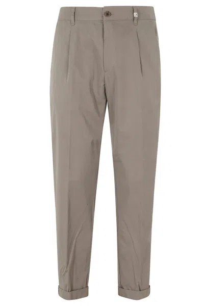 Myths Turtledove Ares Darts Waist Loops Cotton Trousers In Gray