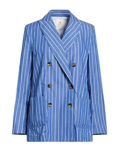 Myths Woman Blazer Azure Size 6 Cotton In Blue