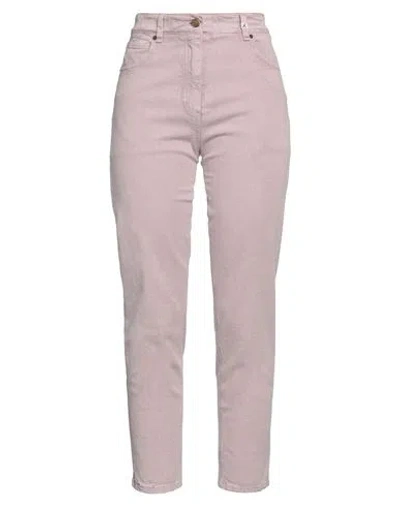 Myths Woman Jeans Light Pink Size 6 Cotton, Elastane
