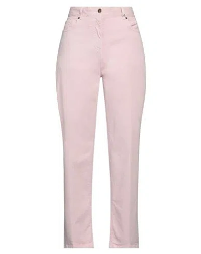 Myths Woman Jeans Light Pink Size 8 Cotton, Elastane