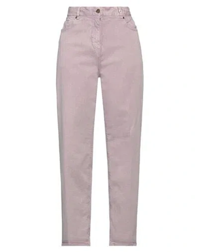 Myths Woman Jeans Lilac Size 2 Cotton, Elastane In Purple