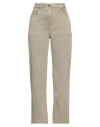 Myths Woman Jeans Military Green Size 4 Cotton, Elastane