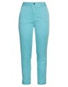 Myths Woman Pants Azure Size 8 Cotton, Lyocell, Elastane In Blue