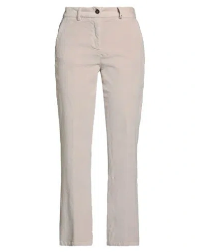 Myths Woman Pants Beige Size 6 Cotton, Tencel, Elastane In Gray