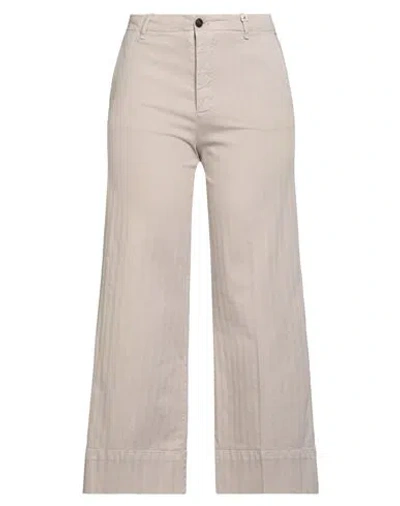 Myths Woman Pants Beige Size 6 Cotton, Tencel, Elastane In Sand
