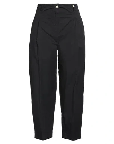 Myths Woman Pants Black Size 10 Cotton, Elastane
