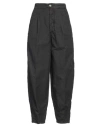 Myths Woman Pants Black Size 10 Cotton, Linen, Lyocell