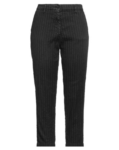 Myths Woman Pants Black Size 8 Linen, Cotton, Polyamide, Elastane