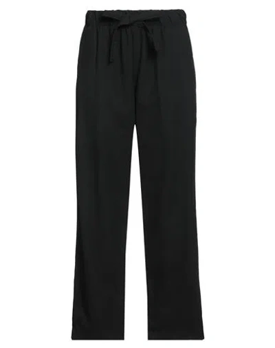 Myths Woman Pants Black Size 8 Polyester, Viscose, Elastane