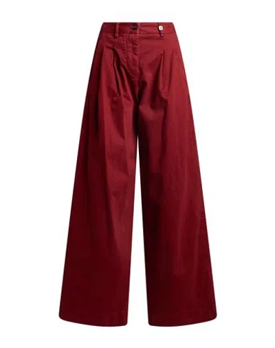 Myths Woman Pants Brick Size 8 Cotton, Elastane In Red