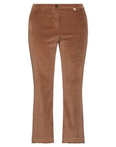 Myths Woman Pants Brown Size 10 Cotton, Modal, Elastane