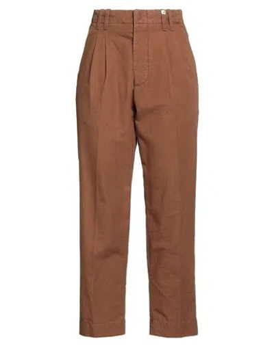 Myths Woman Pants Brown Size 8 Cotton, Elastane