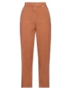 Myths Woman Pants Camel Size 4 Cotton, Lyocell, Elastane In Beige