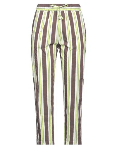 Myths Woman Pants Chocolate Brown Size 6 Cotton, Polyamide, Elastane