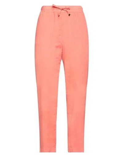 Myths Woman Pants Coral Size 6 Cotton, Elastane In Red