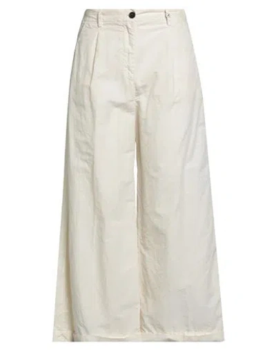 Myths Woman Pants Cream Size 8 Cotton, Linen, Lycra