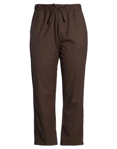 Myths Woman Pants Dark Brown Size 10 Polyester, Viscose, Elastane