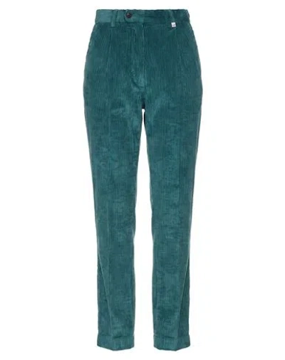 Myths Woman Pants Deep Teal Size 2 Cotton, Modal, Elastane In Green