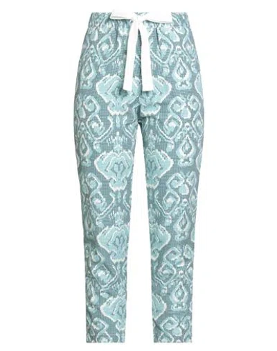 Myths Woman Pants Deep Teal Size 6 Acetate, Viscose, Cotton In Green