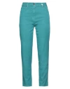 Myths Woman Pants Deep Teal Size 6 Linen, Cotton, Elastane In Green