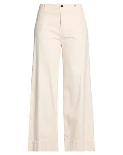 Myths Woman Pants Ivory Size 10 Modal, Cotton, Elastane In White