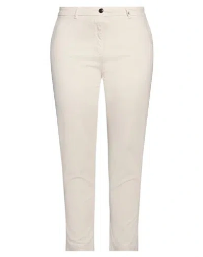 Myths Woman Pants Ivory Size 10 Modal, Cotton, Elastane In White