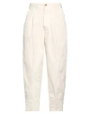 Myths Woman Pants Ivory Size 4 Pima Cotton, Elastane
