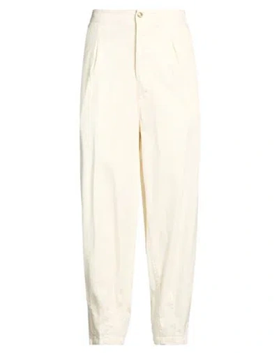 Myths Woman Pants Ivory Size 6 Cotton, Elastane In White