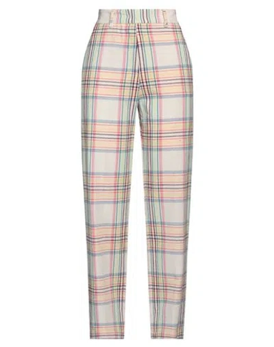 Myths Woman Pants Ivory Size 6 Cotton, Polyester In White