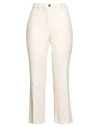 Myths Woman Pants Ivory Size 4 Modal, Cotton, Elastane In White