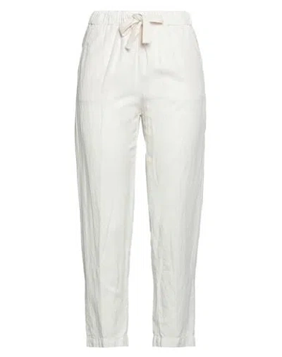 Myths Woman Pants Ivory Size 8 Lyocell, Linen, Cotton
