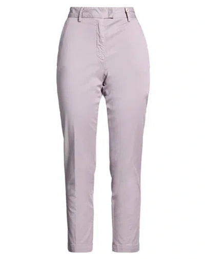 Myths Woman Pants Lilac Size 6 Cotton, Lyocell, Elastane In Animal Print