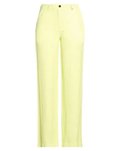 Myths Woman Pants Lime Green Size 4 Viscose, Linen