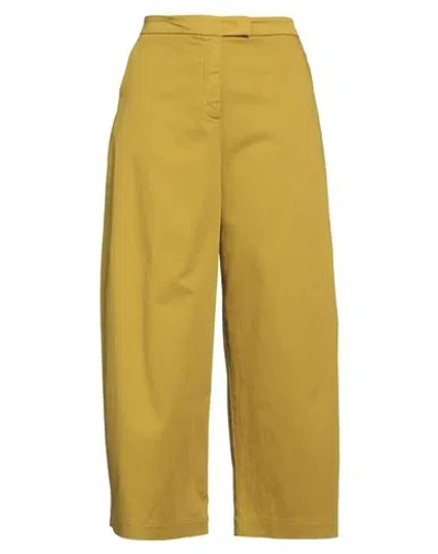 Myths Woman Pants Lime Green Size 6 Cotton, Elastane