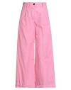 Myths Woman Pants Magenta Size 10 Cotton, Linen, Lycra