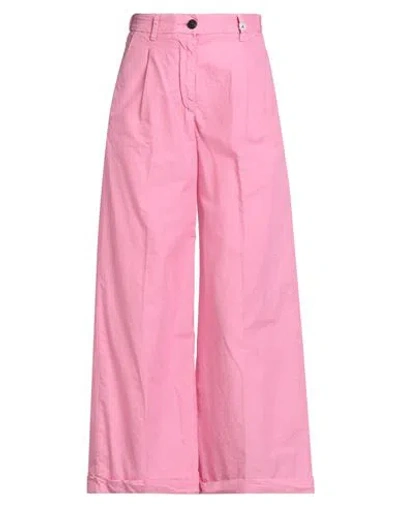 Myths Woman Pants Magenta Size 10 Cotton, Linen, Lycra